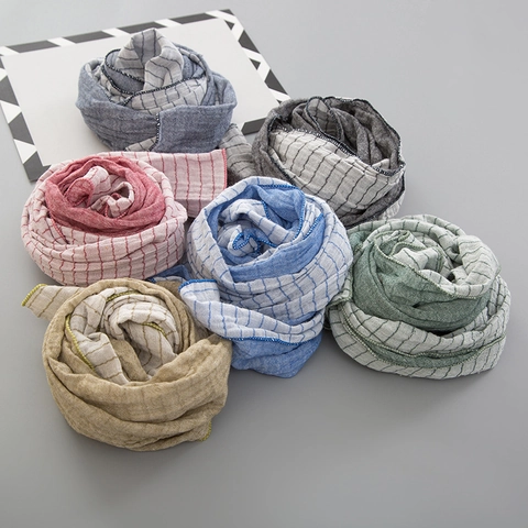 Sciarpa In Cotone A Righe Per Bambini Double Face Morbido Traspirante Scaldacollo Per Bambini E Bambine Stile Coreano