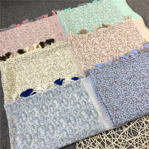Women Cotton Viscose Blend Scarf Long Lightweight Sunscreen Shawl With Tassels Geometric Pattern Bohemian Travel Beach Wrap
