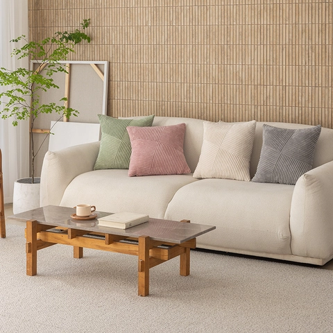 Corduroy Geometric Splicing Throw Pillowcase Modern Minimalist Solid Color Square Cushion Cover For Sofa Living Room Bed