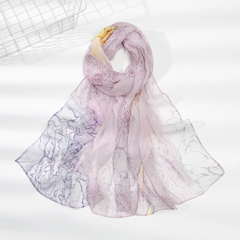 Elegant Floral Leopard Print Polyester Chiffon Lightweight Scarf Sun Protection Shawl Wrap For Women Vintage Travel Beach Scarf