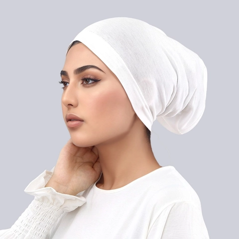 Women's Non-Slip Mercerized Cotton Hijab Undercap Breathable Muslim Inner Headscarf Pullover Cap For Daily Wear
