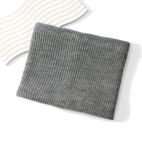 Women Winter Knitted Neck Warmer Solid Color Fleece Lined Warm Snood Scarf Soft Thermal Circle Scarf For Outdoor Activities