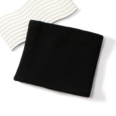 Women Winter Knitted Neck Warmer Solid Color Fleece Lined Warm Snood Scarf Soft Thermal Circle Scarf For Outdoor Activities