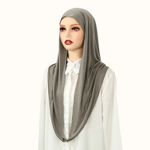 Women Solid Color Hijab Scarf Soft Breathable Muslim Headwear Fashion Casual Daily Head Wrap Long Scarf Accessories