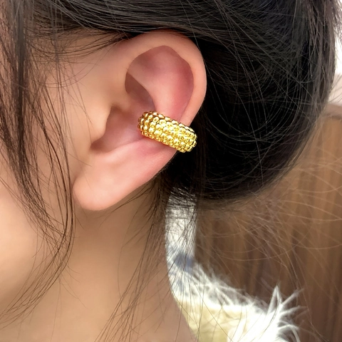Earcuff In Rame Minimalista Con Perline Clip Per Orecchio Geometrica A Forma Di C Per Donna