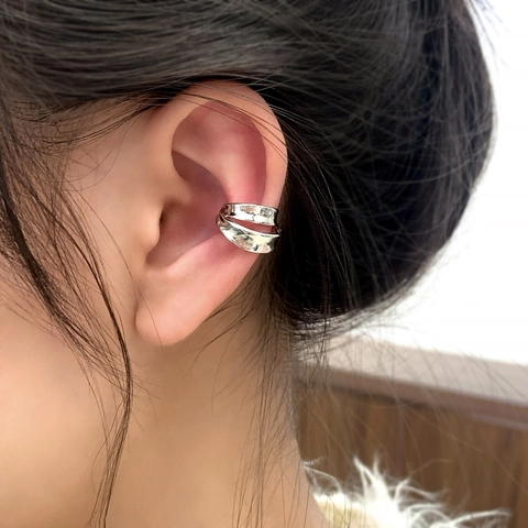 Ear Cuff A Strati In Rame Trama Martellata Irregolare Orecchini A Clip Senza Foro Per Donna Gioielli Minimal