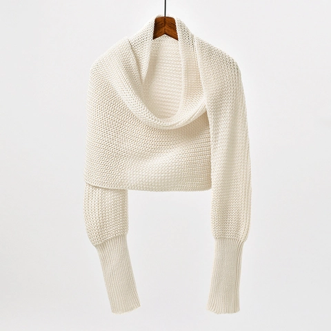 Women's Casual Solid Color Knitted Shawl Batwing Sleeve Cardigan Autumn Winter Outerwear