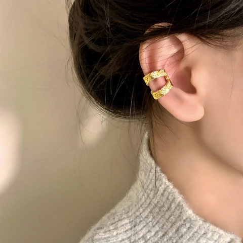 Geometric Copper Ear Cuff With Zircon Micro Pave Non Piercing Jewelry For Women Fashion Minimalist Daily Accessory