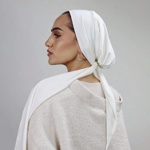 Gorro Ninja Musulmán para Mujer Color Sólido Plisado Capa Interior de Hijab Con Correas Ajustables Turbante de Poliéster