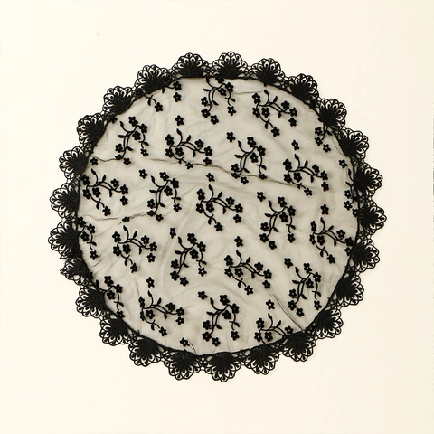 Retro Circular Lace Veil Polyester Mesh Floral Embroidery For Wedding Church Elegant Scalloped Edge Mantilla Hair Accessory