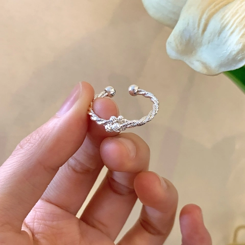 Twist Rope Open Ring Elegant Copper Adjustable Knot Jewelry For Women Minimalist Vintage Daily Commuter Gift