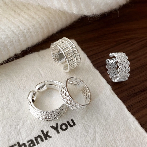 Hohle Verstellbare Ringe Für Damen Vintage Versilbert Kupfer Abakus Geometrisch Offenes Band Minimalistischer Schmuck Accessoire