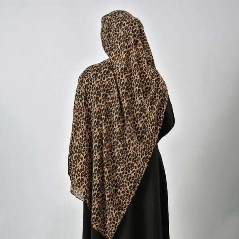 Leopard Print Chiffon Scarf With Hot Fix Rhinestones Long Shawl Wrap Hijab Fashion Ethnic Headscarf For Women