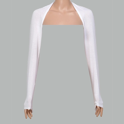 Women Sun Protection Shrug Bolero Arm Sleeves Mercerized Cotton Solid Color With Thumb Holes Back Coverage Cooling Wraps