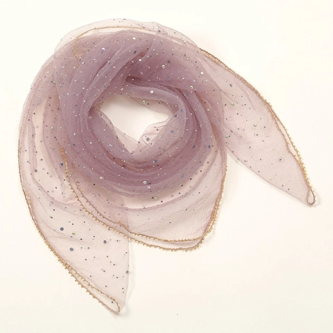 Fazzoletto Da Testa Quadrato In Rete Con Strass E Bordo Dorato Bandana Velo Semitrasparente Per Donna Elegante