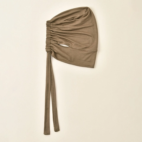 Sotto-Hijab in Cotone Mercerizzato Con Fori per Orecchie Cinturino Regolabile Modal Sottocuffia Musulmana Tinta Unita Turbante Donna