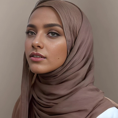 Elegante Hijab In Rayon Pieghettato Sciarpa Lunga Colore Solido Scialle Leggero Fascia Per Capelli Per Donne Moda