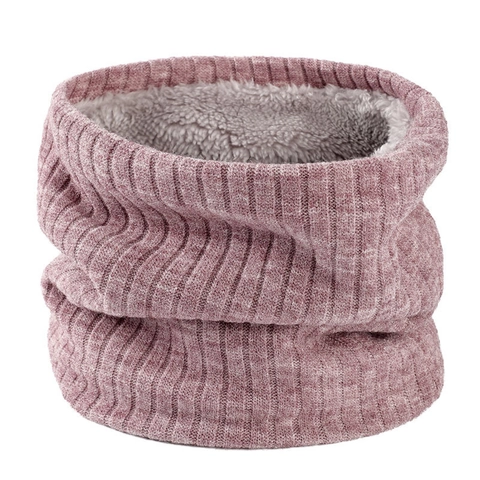 Calentador de Cuello de Punto de Invierno Unisex con Forro Polar Espesado Doble Capa Pullover Calentador de Cuello Algodón Cálido Snood Bufanda Exterior