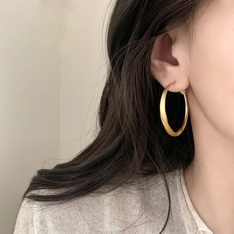 Pendientes De Aro Retorcidos Cepillados Cobre Chapado En Oro Plata Con Poste De Cobre Joyería Geométrica Minimalista Mujer