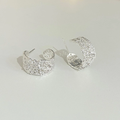 Holle Kant Oorbellen Elegante Franse Verzilverde Koperen Filigraan Sieraden Voor Dames Met 925 Sterling Zilveren Oorsteker