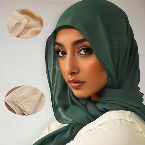 Foulard Hijab en Rayonne Légère pour Femmes Grand Doux Respirant Couleur Unie Châle Enveloppant pour Dame Musulmane Foulard de Mode Quotidienne