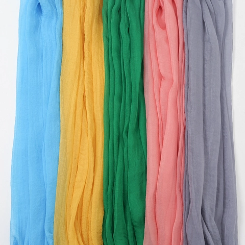 Foulard en Mousseline Unie Chal Léger de Protection Solaire Pour Femmes Voyage Mode Long Foulard de Cou
