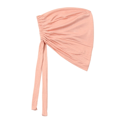 Women Muslim Hijab Undercap Adjustable Tie Back Modal Cotton Elastic Inner Headwrap Solid Color Breathable Turban Cap Accessory
