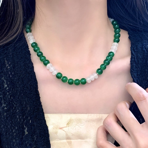 Collana Di Perle Di Vetro Colorate Personalizzata Con Placcatura In Acciaio Inossidabile Perle Tonde E Ad Abaco Stile Boho