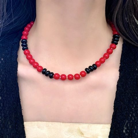 Collana Di Perle Di Vetro Colorate Personalizzata Con Placcatura In Acciaio Inossidabile Perle Tonde E Ad Abaco Stile Boho