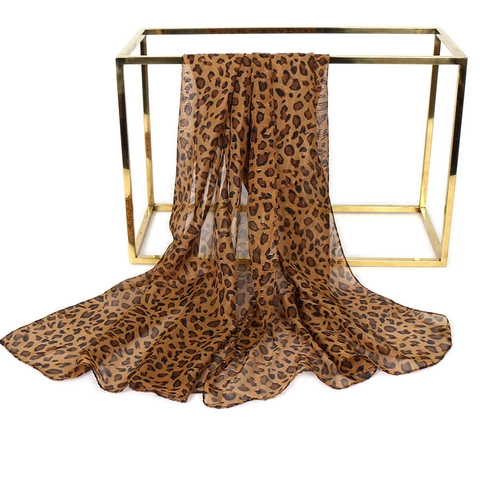 Sciarpa Leopardata Da Donna In Chiffon Protezione Solare Leggera Scialle Versatile Traspirante Sottile Foulard Moda