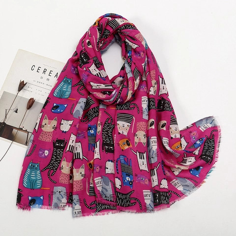 Écharpe de Mode pour Femmes Imprimé Animalier Polyvalente Légère Longue Écharpe Avec Glands Châle Quotidien Décontracté