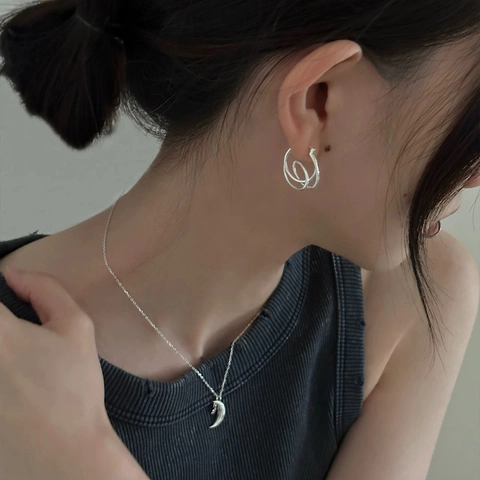 Pendientes De Aro Geométricos Entrelazados Con Pasador De Cobre Joyas Minimalistas De Capas Para Mujer
