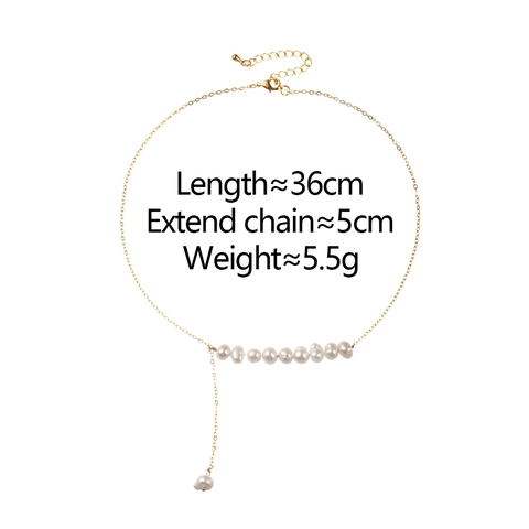 Natural Freshwater Pearl Necklace Kupfer Vergoldet Zierlicher Quastenanhänger Eleganter Minimalistischer Schmuck Für Frauen