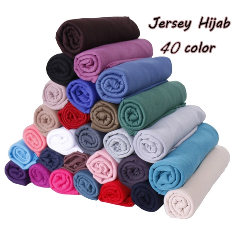 Damen Einfarbig Jersey Hijab Schal Weich Atmungsaktiv Elastisch Lang Mode Kopftuch Für Muslimische Wickeltuch Accessoire