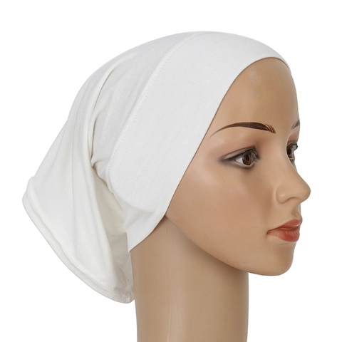 Cuffia Sotto Hijab Musulmana Colore Solido Elastico Traspirante Ninja Copertura Testa Per Donne Morbido Estensibile Copertura Collo