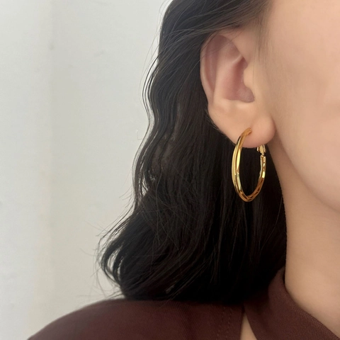Gedrehte Geometrische Creolen Kupfer Gold Und Silber Beschichtet Spiral Minimalistischer Modeschmuck Damen