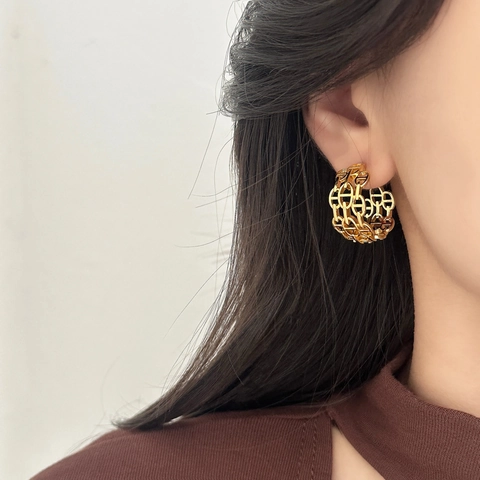 Koperen Holle Hoop Oorbellen Verguld Minimalistische Franse Stijl Geometrische Sieraden Voor Vrouwen Mode Woon-Werkverkeer Accessoire