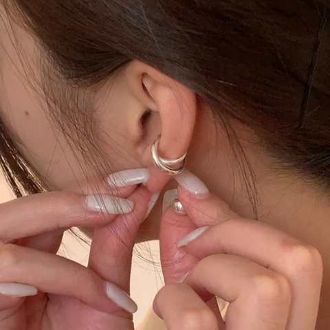 Ear Cuff A Doppio Strato Minimalista A Forma Di C Senza Buco Orecchini Geometrici In Rame Per Donna Gioielli Alla Moda