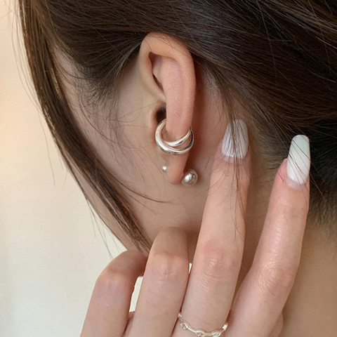 Ear Cuff A Doppio Strato Minimalista A Forma Di C Senza Buco Orecchini Geometrici In Rame Per Donna Gioielli Alla Moda
