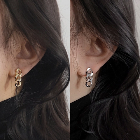 Pendientes Colgantes De Cadena Vintage De Cobre Con Poste De Plata De Ley 925 Joyas Minimalistas De Alta Gama Para Mujeres