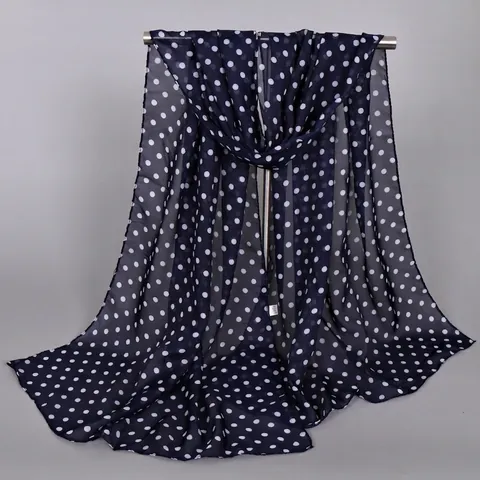 Sciarpa In Chiffon A Pois Elegante Scialle Lungo Leggero E Trasparente Accessorio Di Moda Morbido Traspirante Per Donne