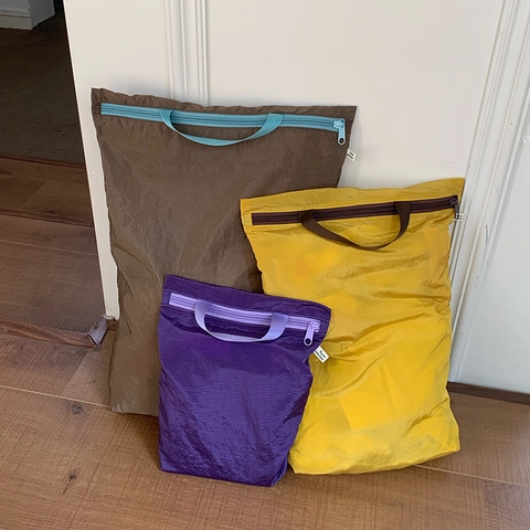 Borsa Portaoggetti Da Viaggio In Nylon Leggero Impermeabile Antipolvere Organizzatore Vestiti Pochette Trucco Con Manico Portatile
