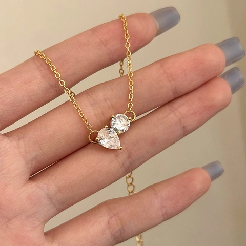 Bracciale In Zircone Per Donna Rame Placcato Oro 18K Zirconia Cubica Pera E Tonda Minimalista Regolabile Gioielli Di Moda