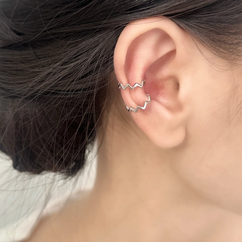 Geometric Wave Ear Cuff Copper Gold Silver Plated No Pierced Minimalist Jewelry For Women Fashion Accessory