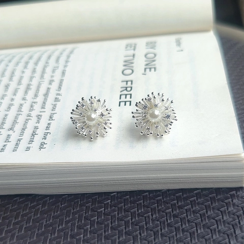Orecchini A Lobo In Rame A Stella Con Perla Artificial Di Conchiglia E Zircone Gioielli Di Lusso Eleganti Per Donna