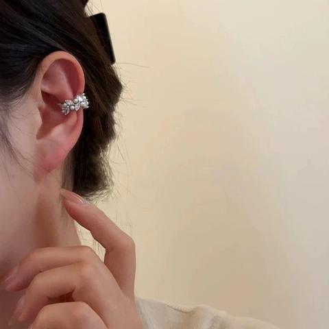 Marquise Zirkonia Kunstparel Ear Cuff Koper Niet Gepiercet Elegant Geometrisch Minimalistisch Oorclip Voor Dames