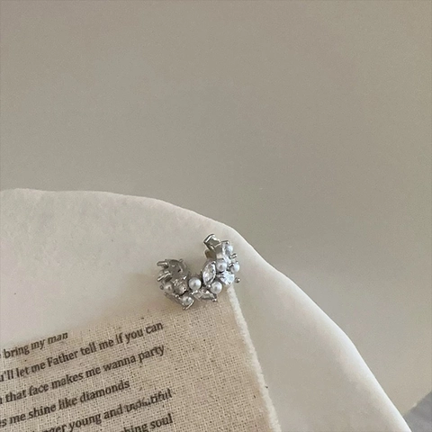 Marquise Zirkonia Kunstparel Ear Cuff Koper Niet Gepiercet Elegant Geometrisch Minimalistisch Oorclip Voor Dames