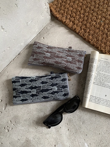 Cotton Linen Embroidery Glasses Pouch Sunglasses Storage Case Retro Rabbit Pattern Zipper Phone Bag Vintage Style