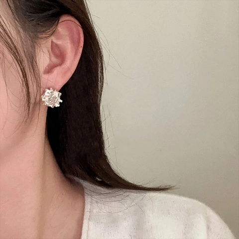 Orecchini A Lobo Geometrici Irregolari Con Perno In Rame Design Architettonico Gioielli Di Moda Per Donne
