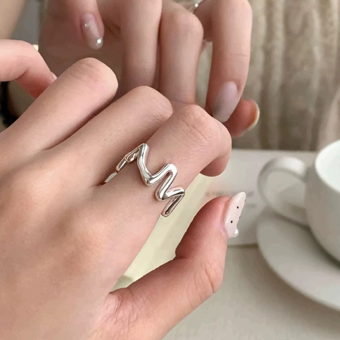 Irregular Wave Open Ring Gold Plated Copper Adjustable Geometric Minimalist Vintage Elegant Fashion Jewelry For Women